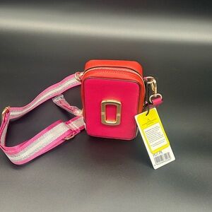 Stylish Pink and Red Crossbody Bag